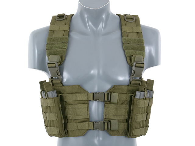 Split Front Chest Harness - Oliivi