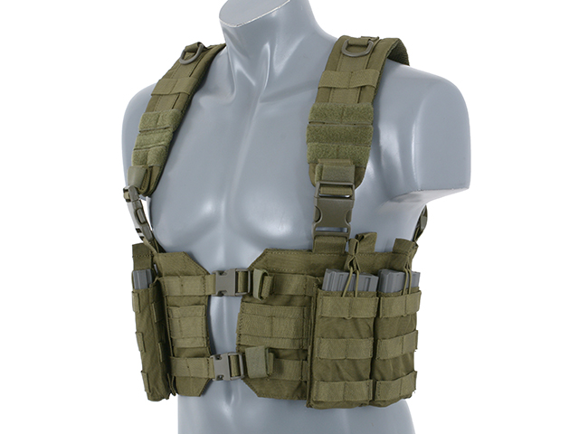 Split Front Chest Harness - Oliivi