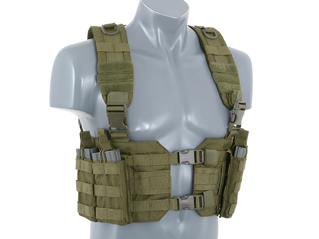 Split Front Chest Harness - Oliivi