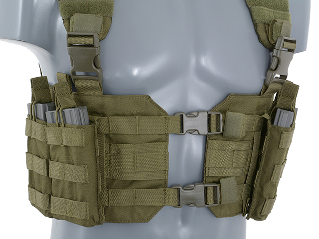 Split Front Chest Harness - Oliivi