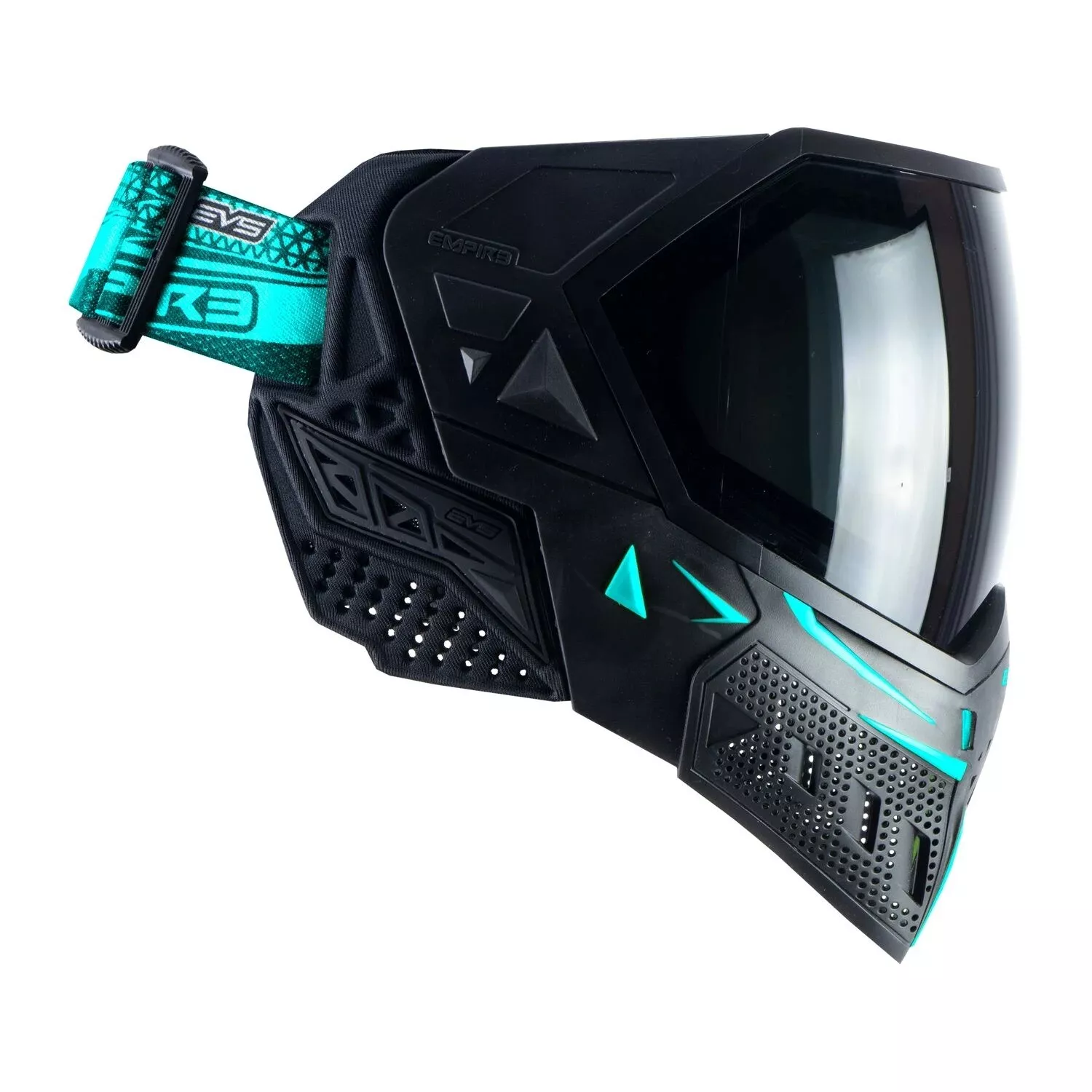 Empire EVS Thermal Paintball Goggles Mask - Black/Aqua Blue w Ninja & Clear Lens