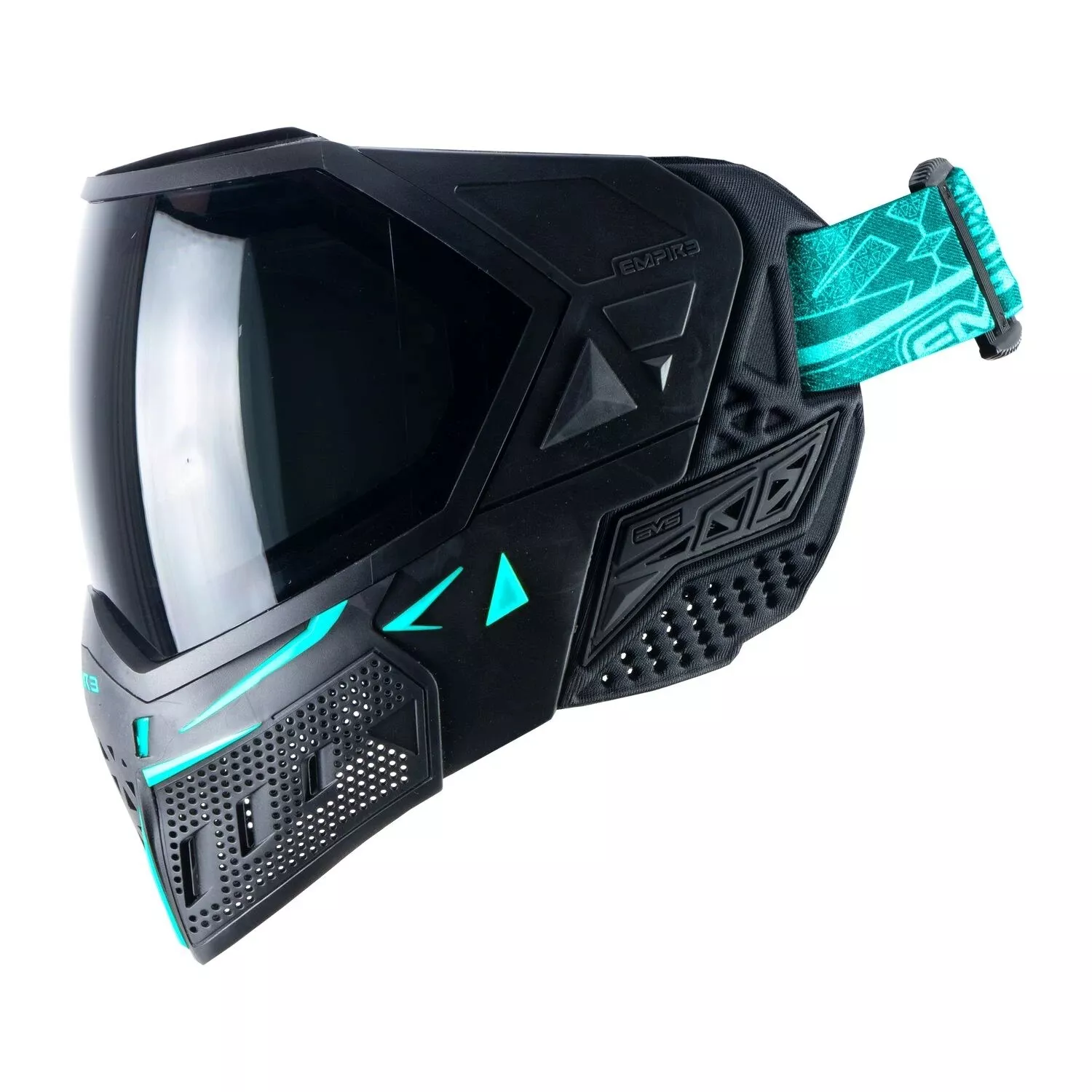 Empire EVS Thermal Paintball Goggles Mask - Black/Aqua Blue w Ninja & Clear Lens