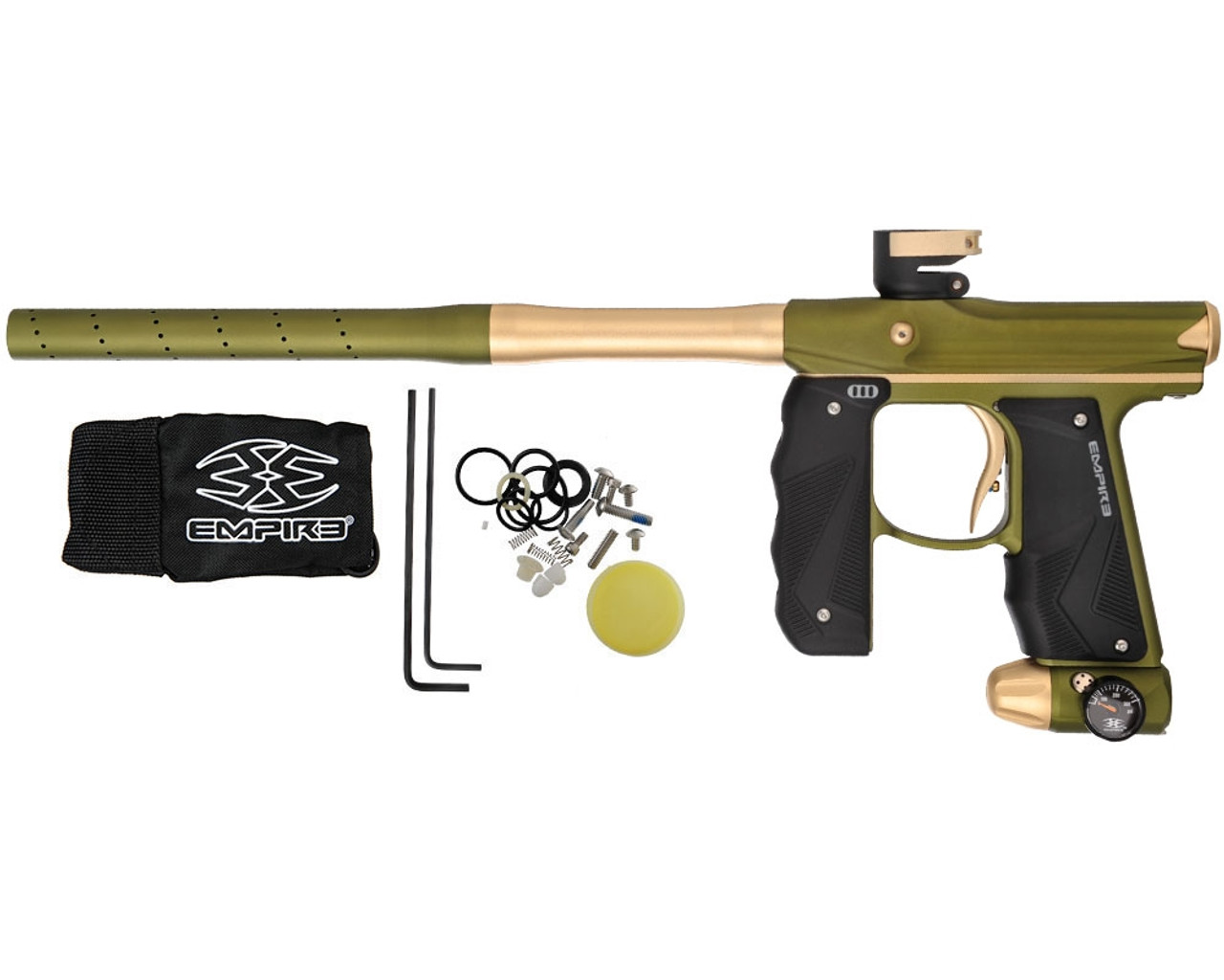 Empire Mini GS Paintball Gun - Dust Olive/Tan 2-pc Barrel