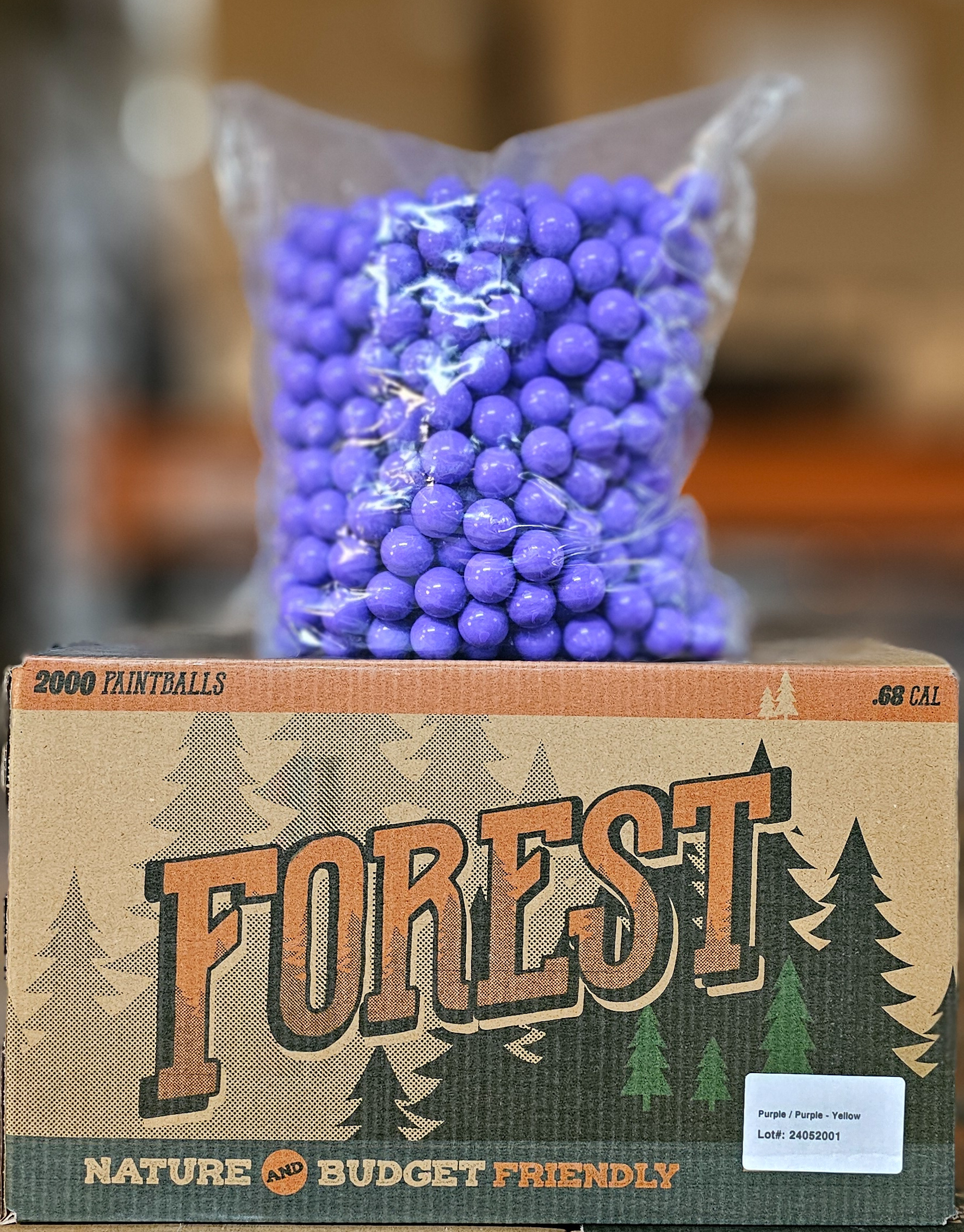 Forest Paintballs .68 Cal 2000pcs - Purple Shell / Yellow Paint