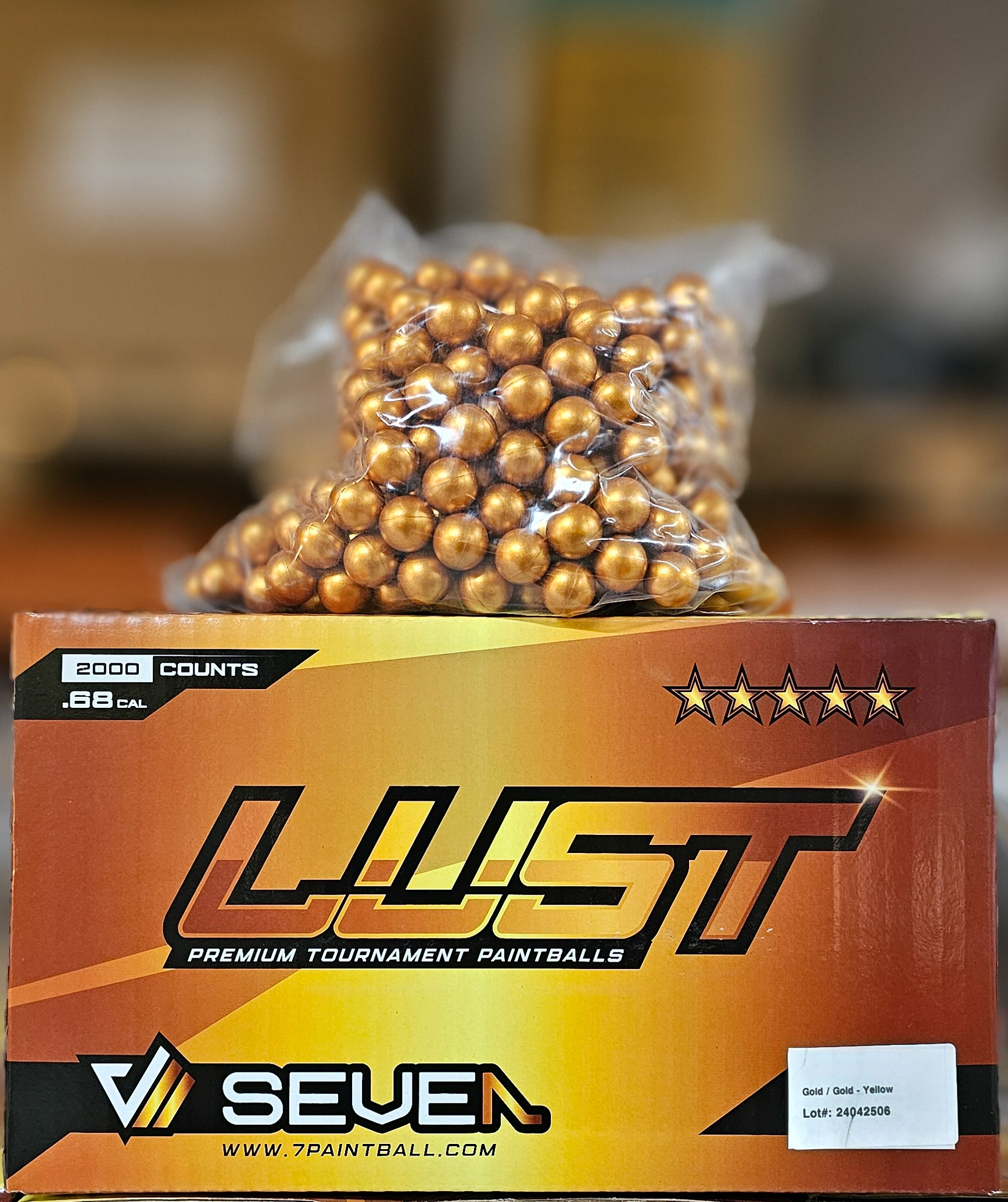 LUST Paintballs .68 Cal 2000pcs - Gold / Yellow