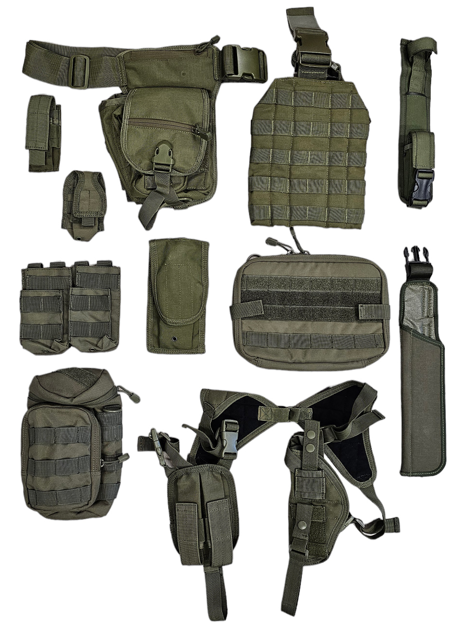 MOLLE Pouches 11 Pcs, Olive - USED