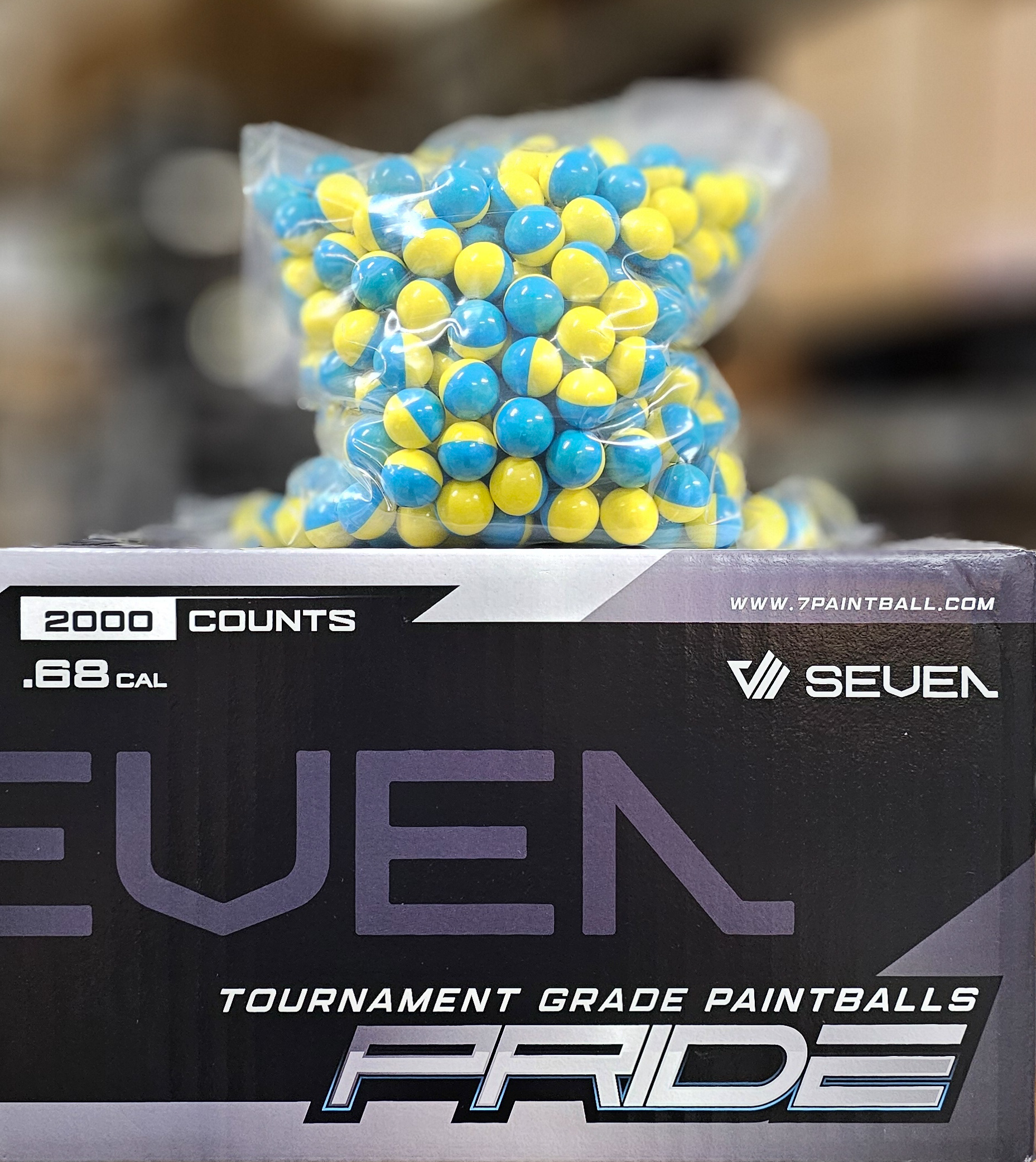 PRIDE Paintballs .68 Cal 2000pcs - blue-yellow/yellow