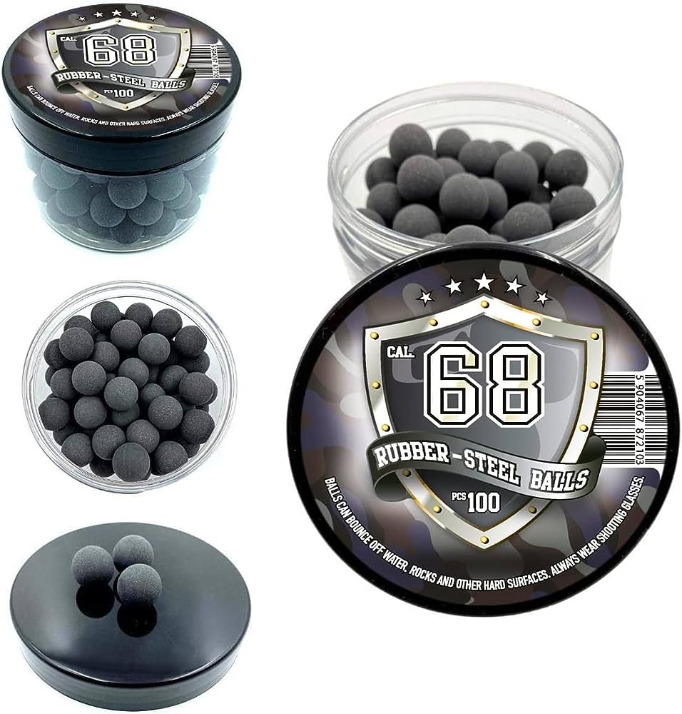 RUBBER-STEEL BALLS 6.71g .68 Caliber - 100pcs