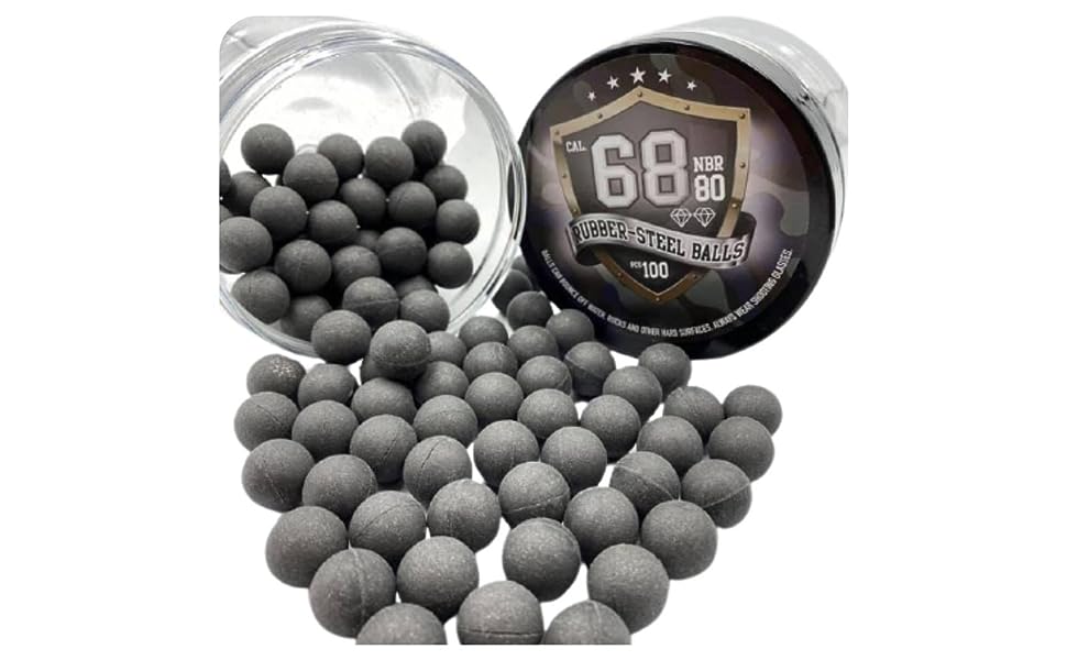 RUBBER-STEEL BALLS 6.71g .68 Caliber - 100pcs