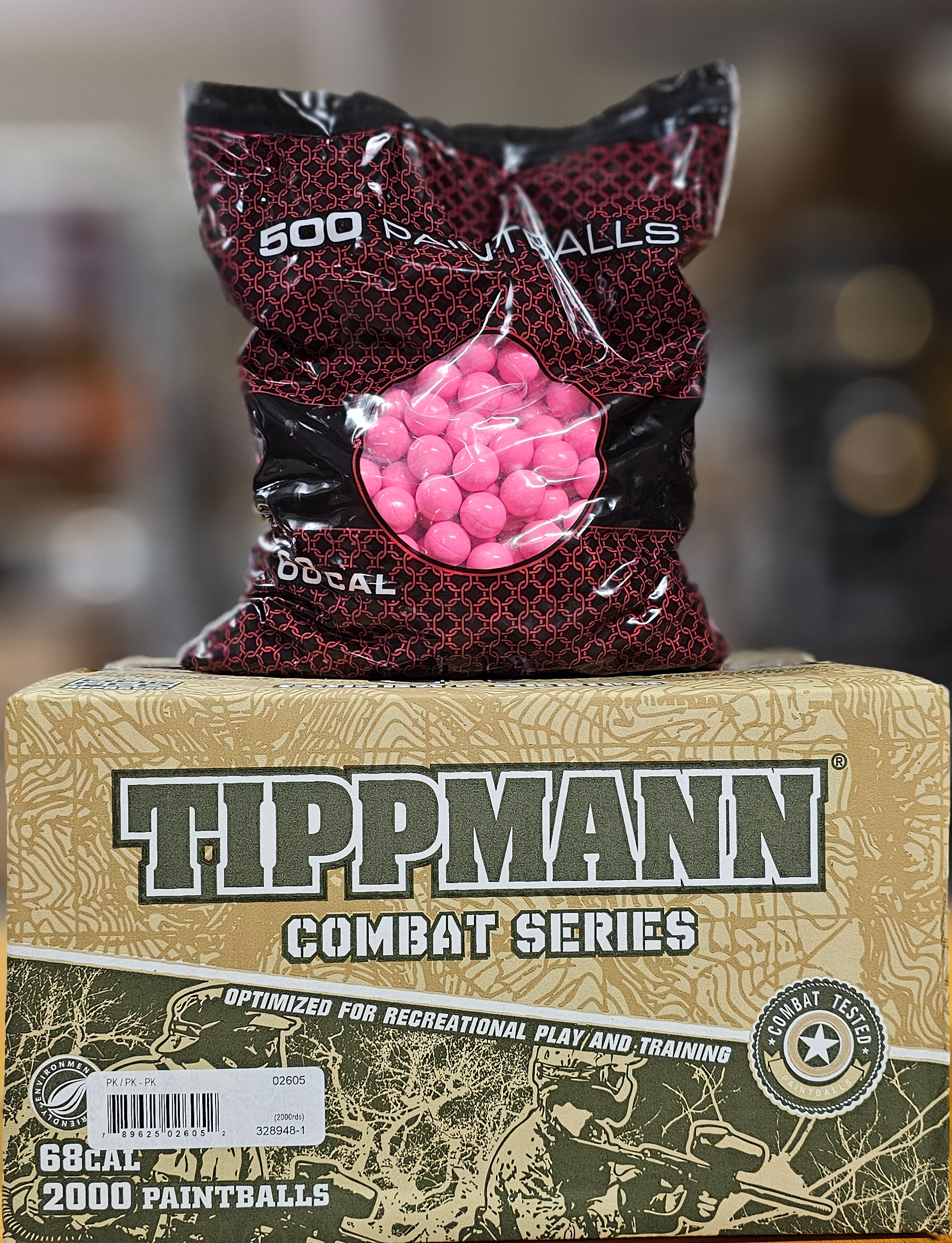 Tippmann Combat Paintballs 2000 pcs, Pink Shell / pink fill