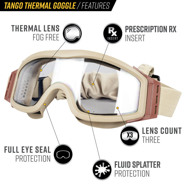 Valken Goggle V-TAC Tango Thermal, Tan